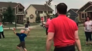 Rubio hits kid with football