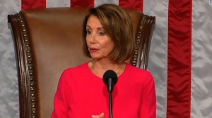 Pelosi gets standing ovation over climate change