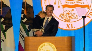 Governor Gavin Newsom’s 2-year-old son crashes his speech