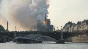 The famed Notre-Dame Cathedral in Paris is on fire