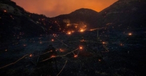 Aerial footage shows the extent of LA fires