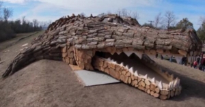 Huge wooden alligator will go up in flames Christmas Eve